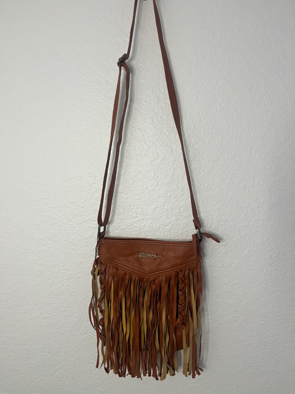 Roxy Brown Multi-Tone Fringe Crossbody Bag